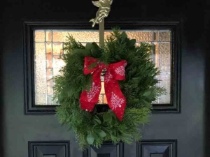 front door with wreath